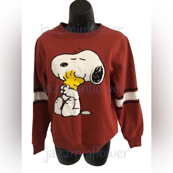 Peanuts Tops - Dark red brick Snoopy and tweety graphic print sweatshirt XS brand new